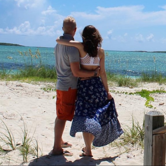 Navy floral wrap skirt - Picture 4 of 4